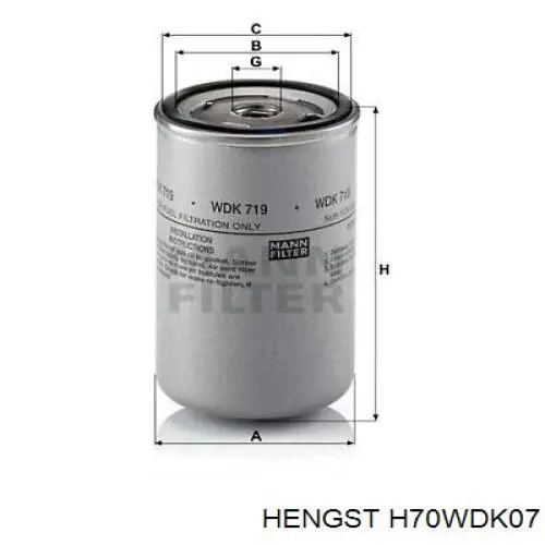 Фильтр топливный Hengst H70WDK07
