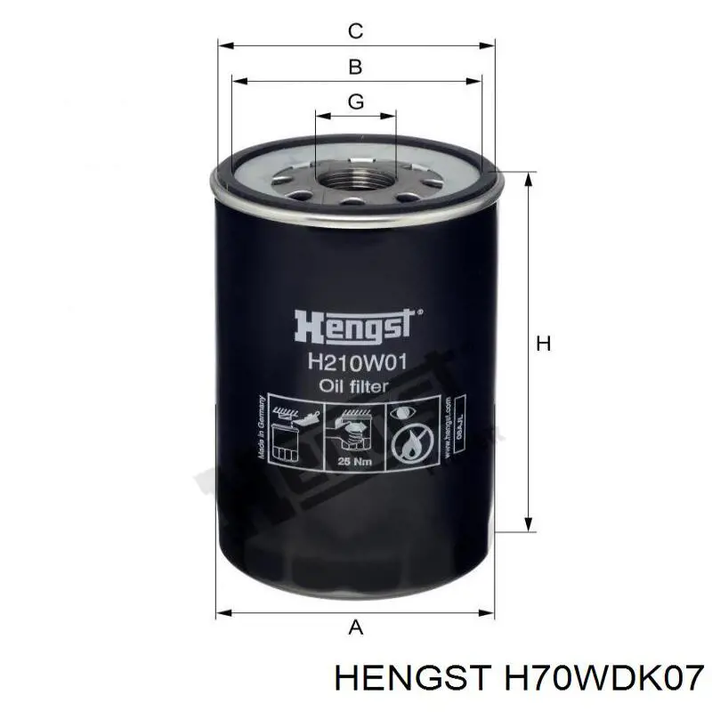 Купить H70WDK07 Hengst Фильтр-отстойник топлива грубой очистки