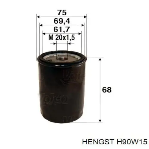Фильтр масла Hengst H90W15
