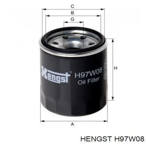 Filtro de aceite H97W08 Hengst