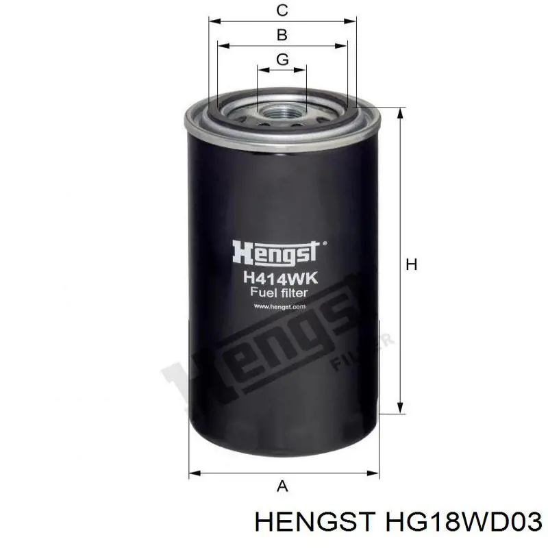 Фильтр гидравлической системы Hengst HG18WD03