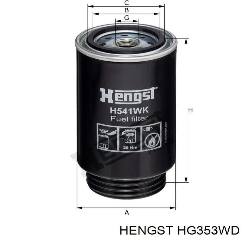 Фильтр гидравлики Hengst HG353WD