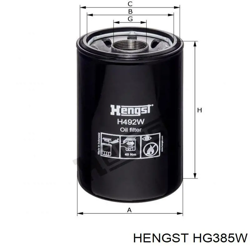 Фильтр гидравлики Hengst HG385W