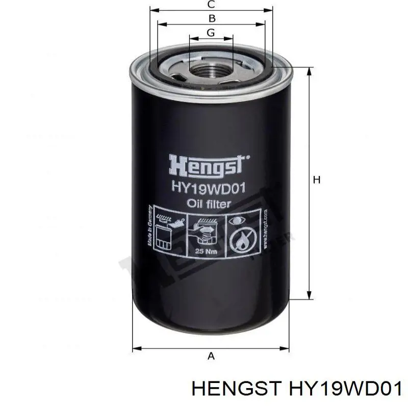 Фильтр гидравлической системы Hengst HY19WD01