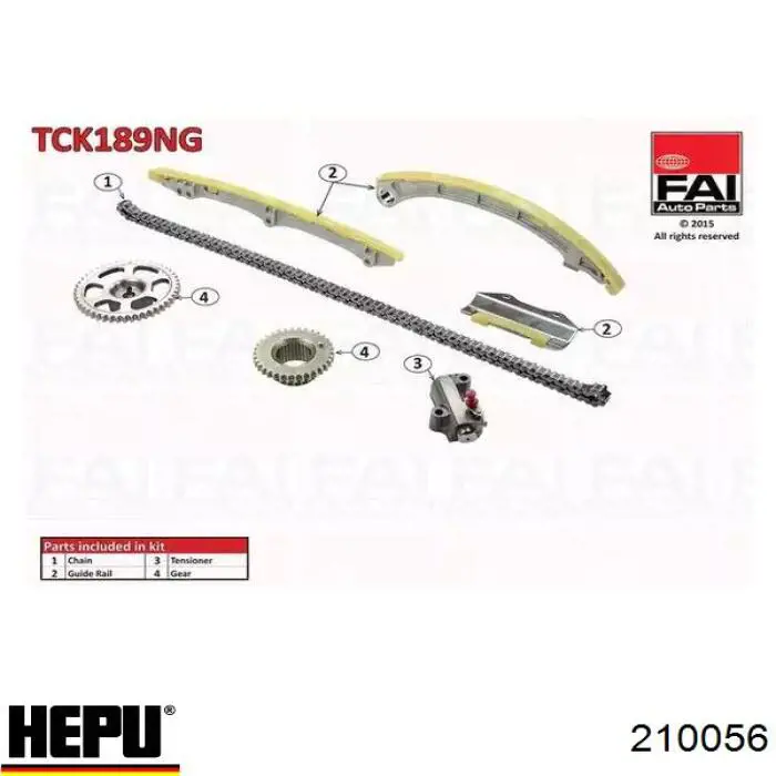 Цепь ГРМ, комплект Hepu 210056