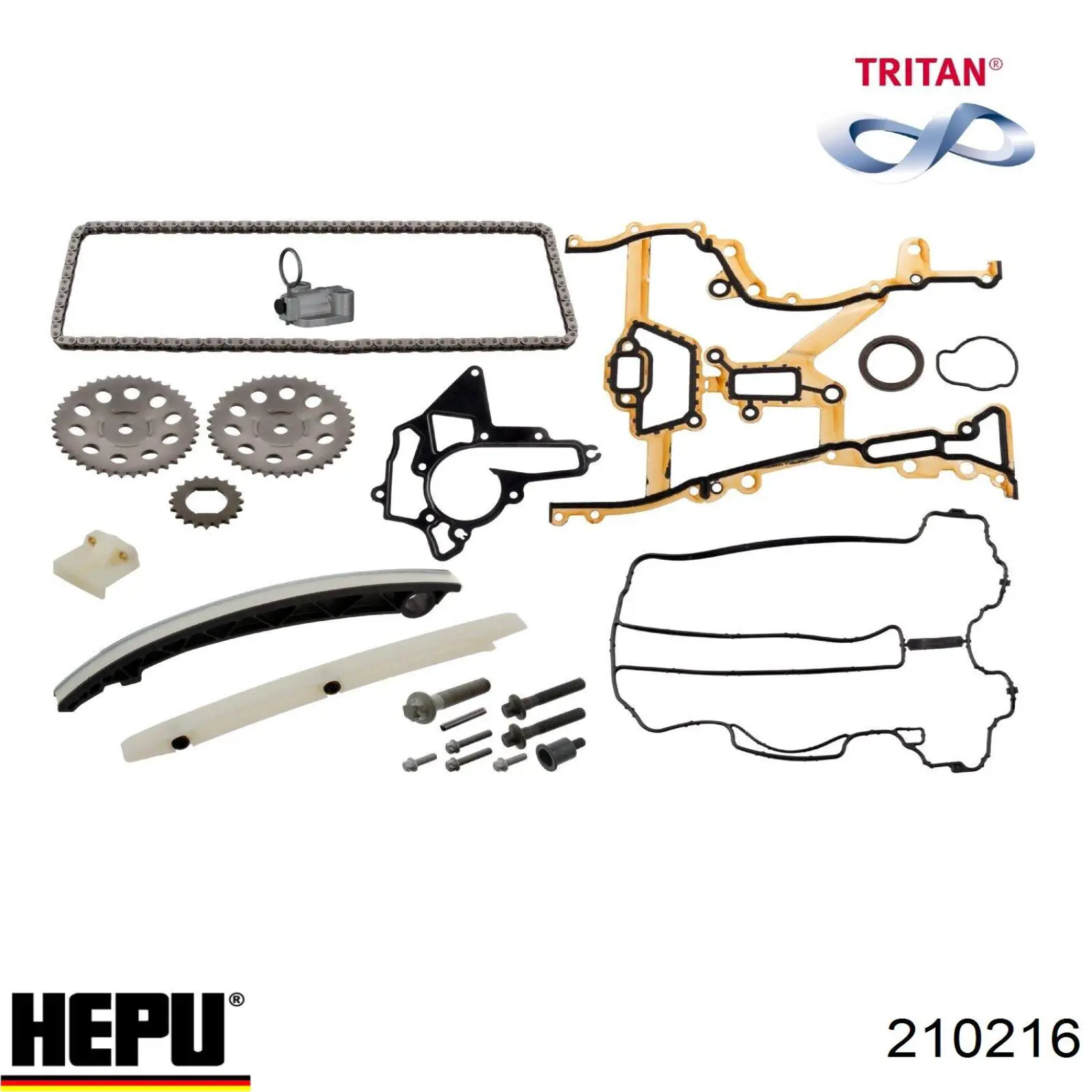 Комплект цепи ГРМ 210216 Hepu