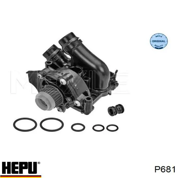 Помпа водяная (насос) охлаждения, в сборе с корпусом P681 Hepu