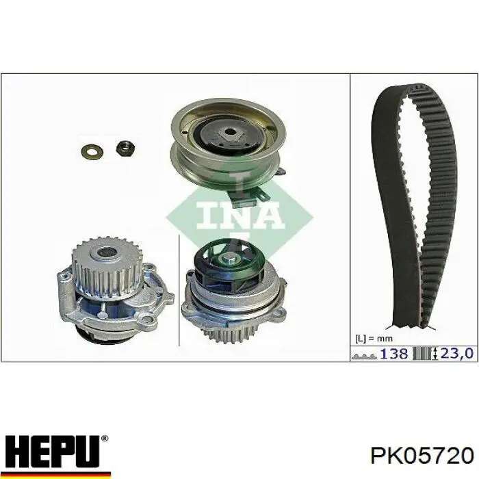 ГРМ ремни, комплект Hepu PK05720 цена, от 87.61 USD