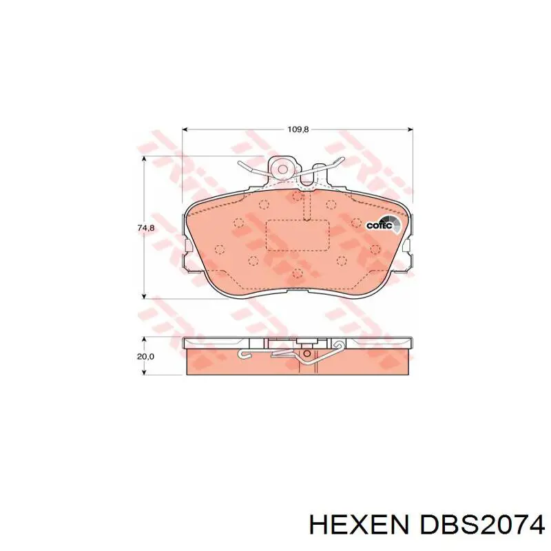 DBS2074 Hexen Колодки передние