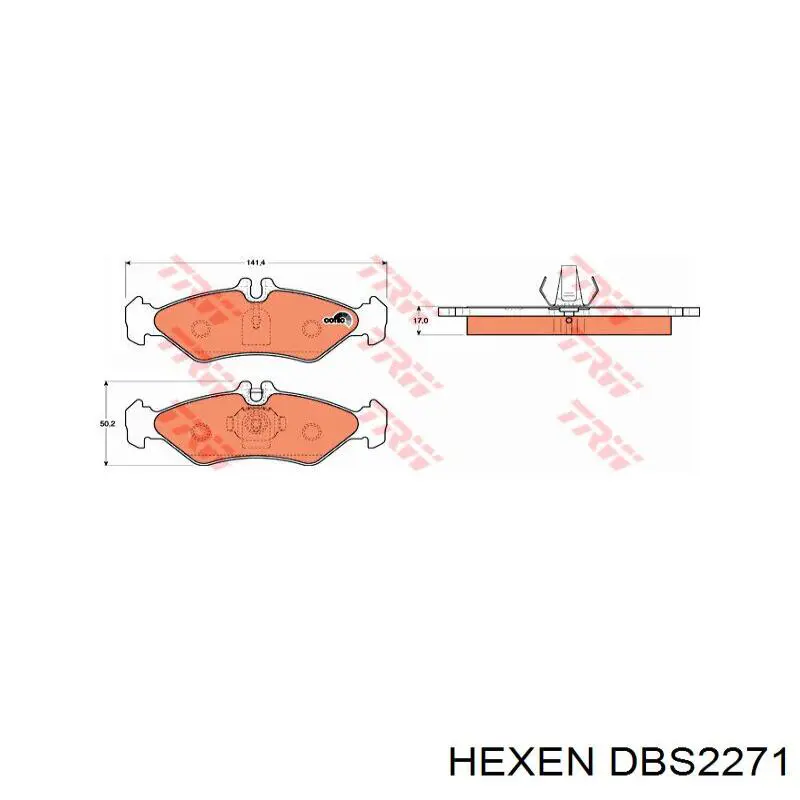 Колодки тормозные задние дисковые HEXEN DBS2271