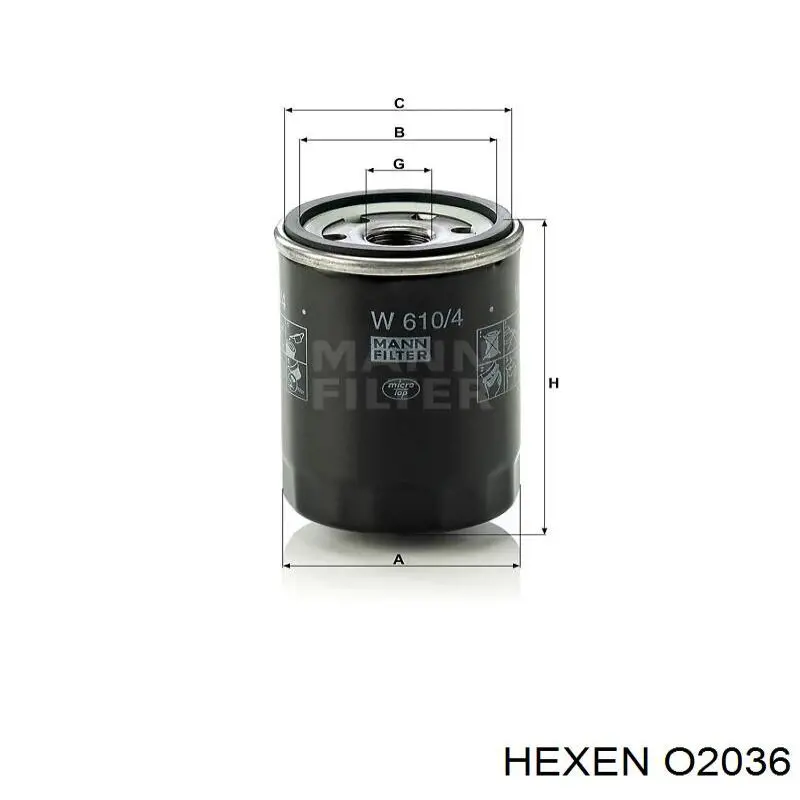 O2036 Hexen Масляный фильтр двигателя