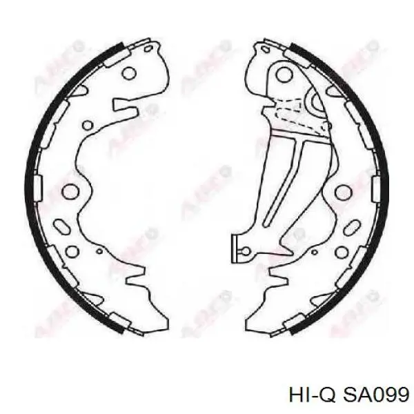 SA099 Hi-q Барабанные тормозные колодки