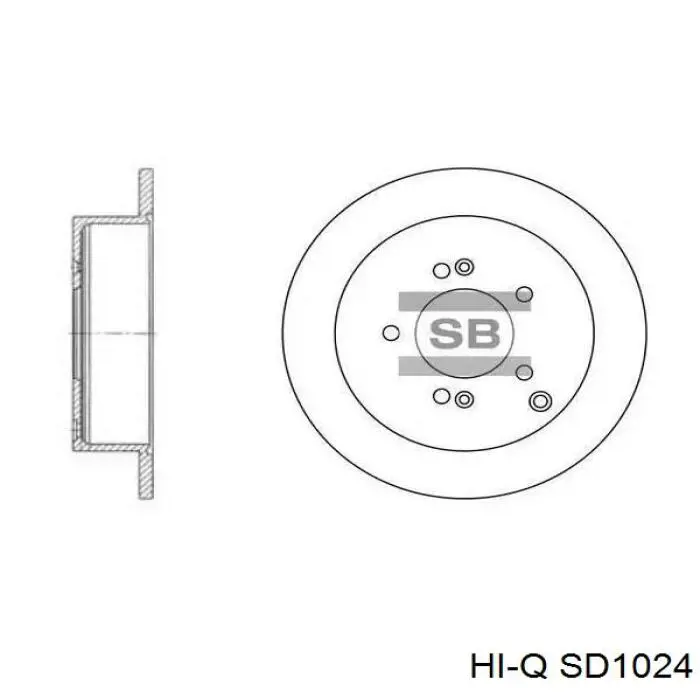 Задний тормозной диск Hi-q SD1024 цена, от 23.37 USD
