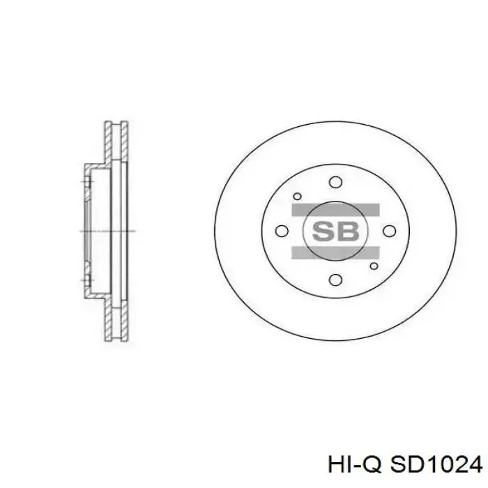 Купить SD1024 Hi-q Диск тормозной задний