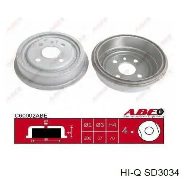 Барабан тормозной задний Hi-q SD3034 цена, от 21.68 USD
