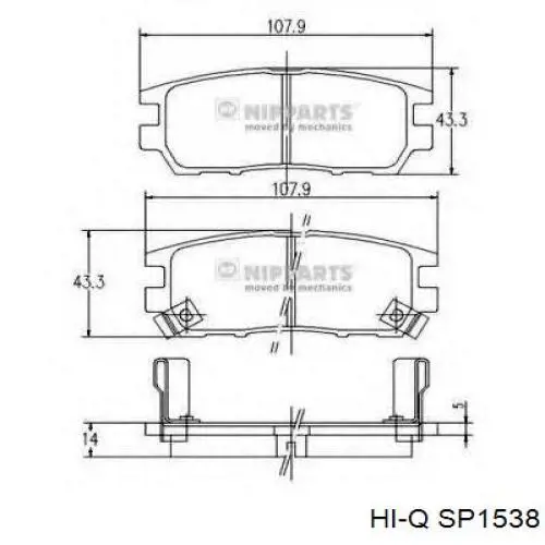 Колодки дисковые  Hi-q SP1538 цена, от 15.87 USD