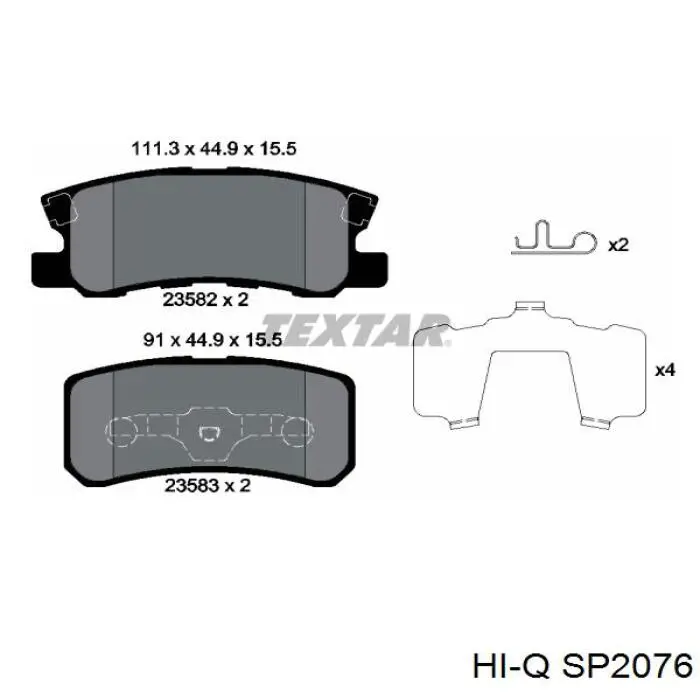 Колодки дисковые  Hi-q SP2076 цена, от 18.86 USD