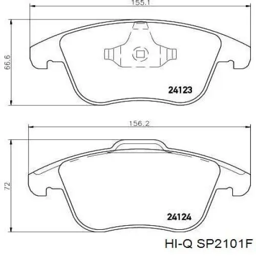 Передние тормозные колодки SP2101F Hi-q