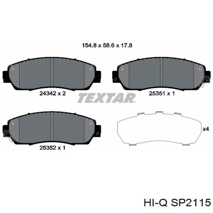 SP2115 Hi-q Колодки передние