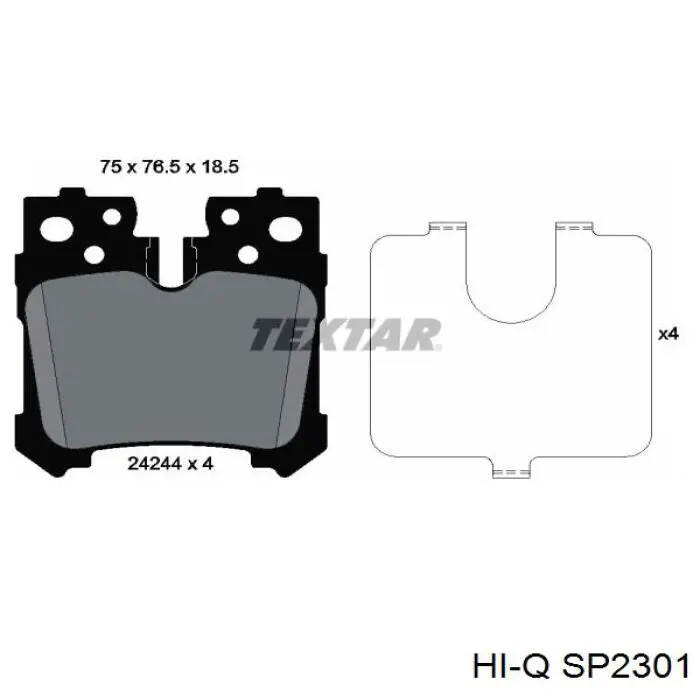 Задние тормозные колодки SP2301 Hi-q