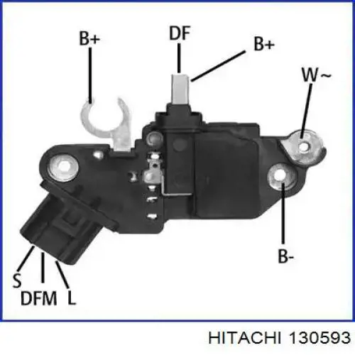 130593 Hitachi relê-regulador do gerador (relê de carregamento)