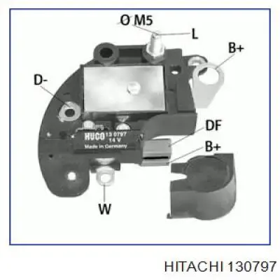 130797 Hitachi relê-regulador do gerador (relê de carregamento)