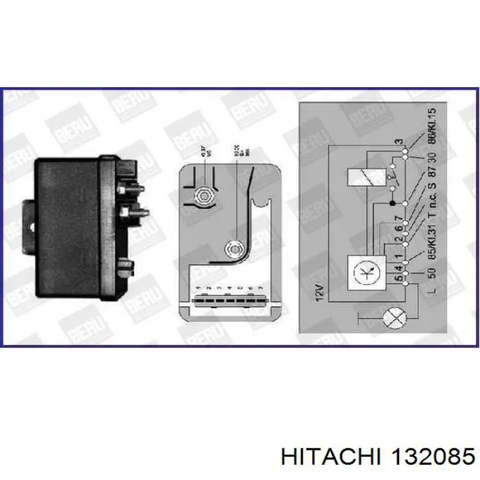 Relé de bujía de precalentamiento 132085 Hitachi