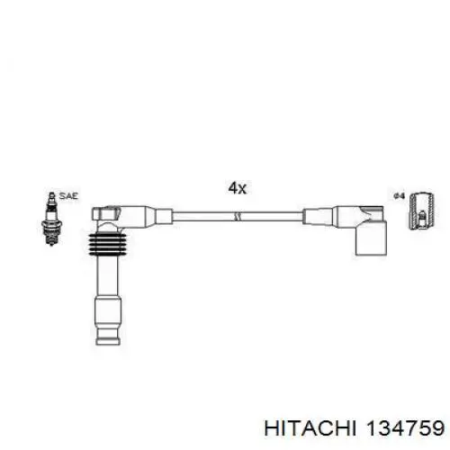 134759 Hitachi fios de alta voltagem, kit