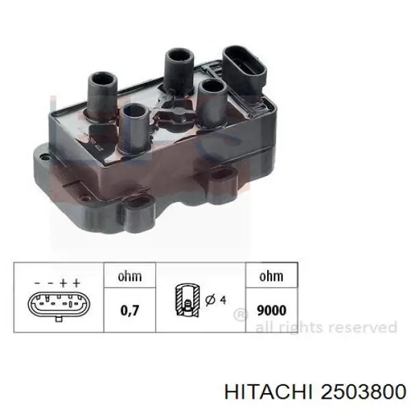 Bobina de encendido 2503800 Hitachi