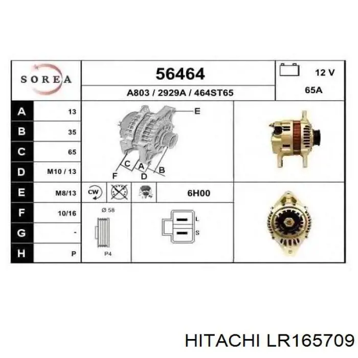 Автомобильный генератор Mazda B3D118300 цена, от 198.51 USD