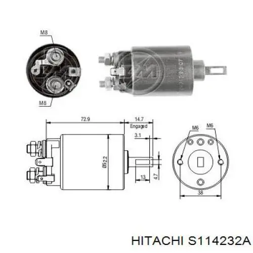 Стартер S114232A Hitachi