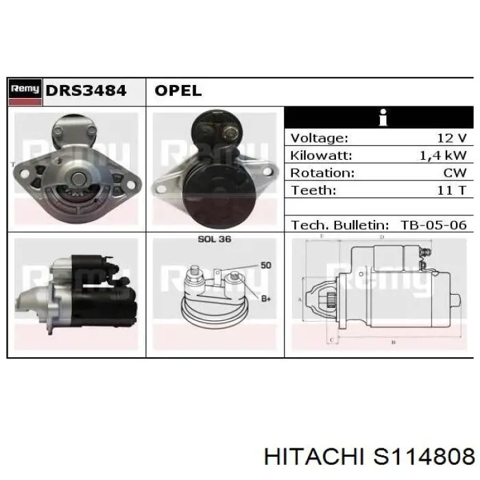 Купить S114808 Hitachi Стартер
