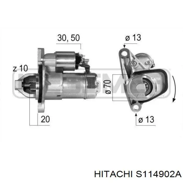 Стартер S114902A Hitachi