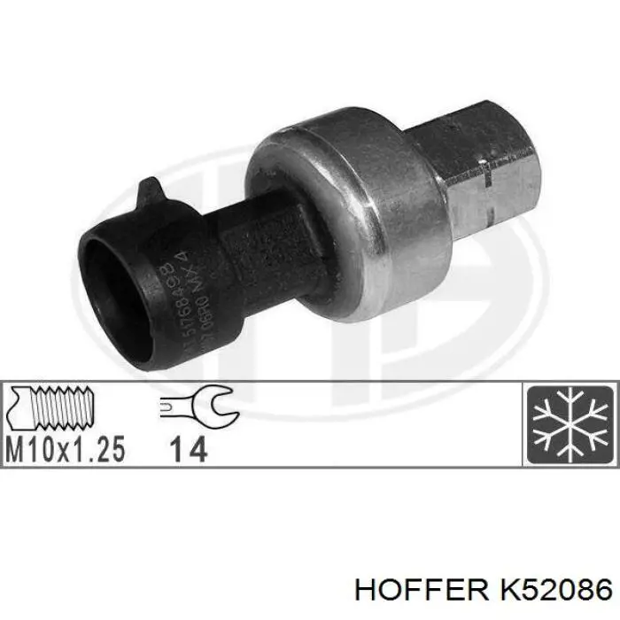 Presostato, aire acondicionado K52086 Hoffer