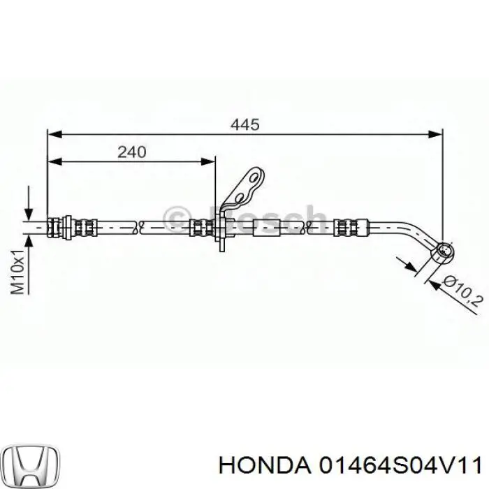 Шланг тормозной передний правый 01464S04V11 Honda