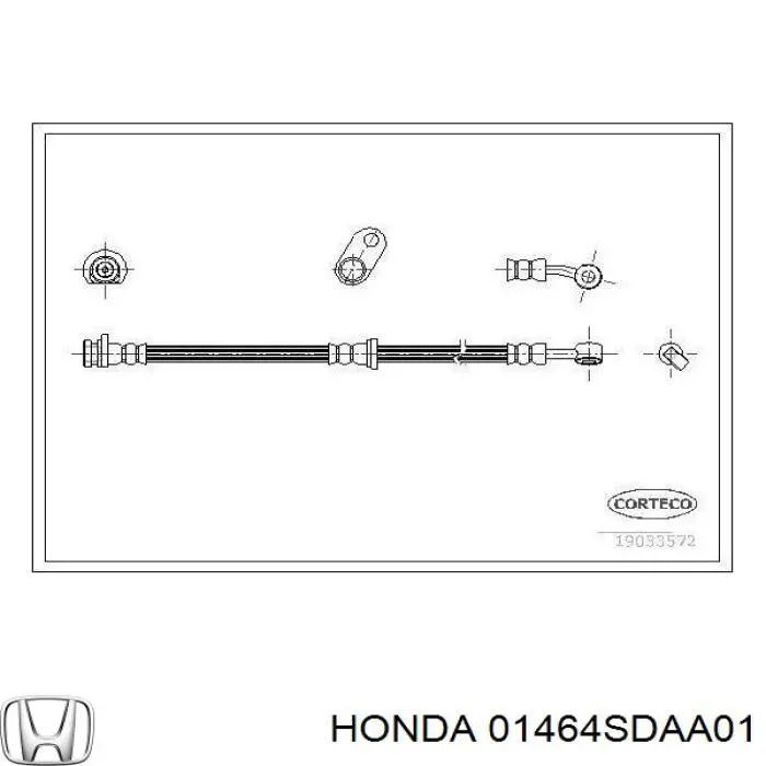Купить 01464SDAA01 Honda Шланг тормозной передний