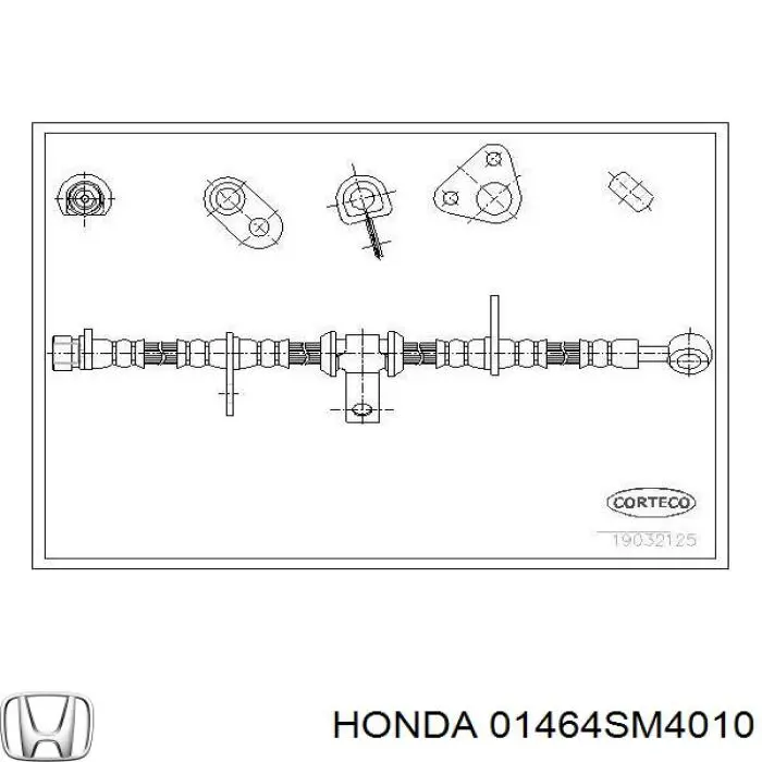 Tubo flexible de frenos delantero derecho 01464SM4010 Honda