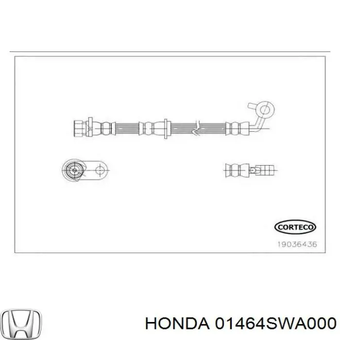 Купить 01464SWA01 Honda Шланг тормозной передний, правый