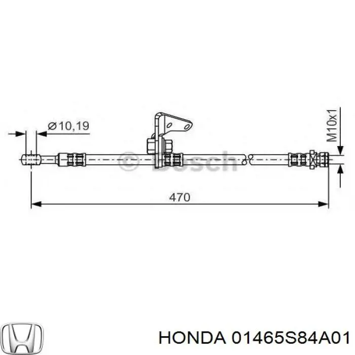 Купить 01465S84A01 Honda Шланг тормозной передний левый