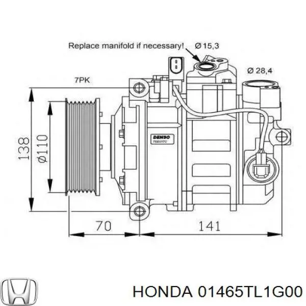 Шланг тормозной передний левый 01465TL1G00 Honda