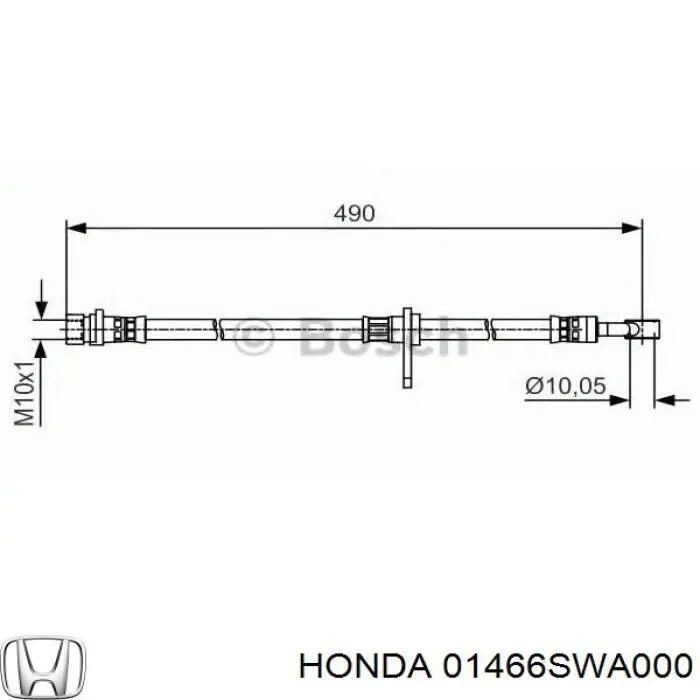 Купить 01466SWA000 Honda Задний тормозной шланг