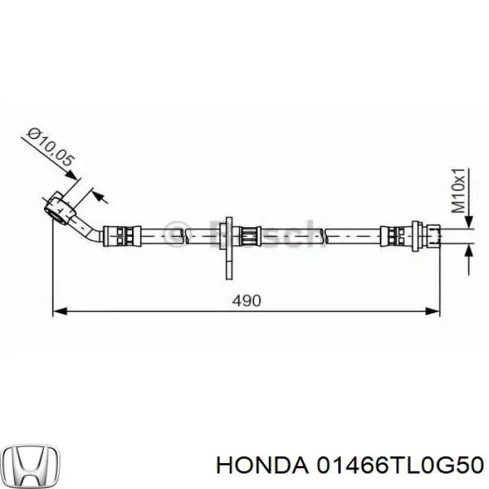 Шланг тормозной задний правый Honda 01466TL0G50
