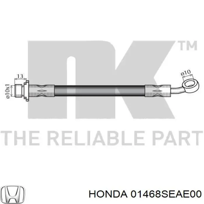 Купить 01468SEAE00 Honda Шланг тормозной задний левый