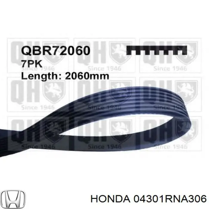 Ремень агрегатов приводной Honda 04301RNA306