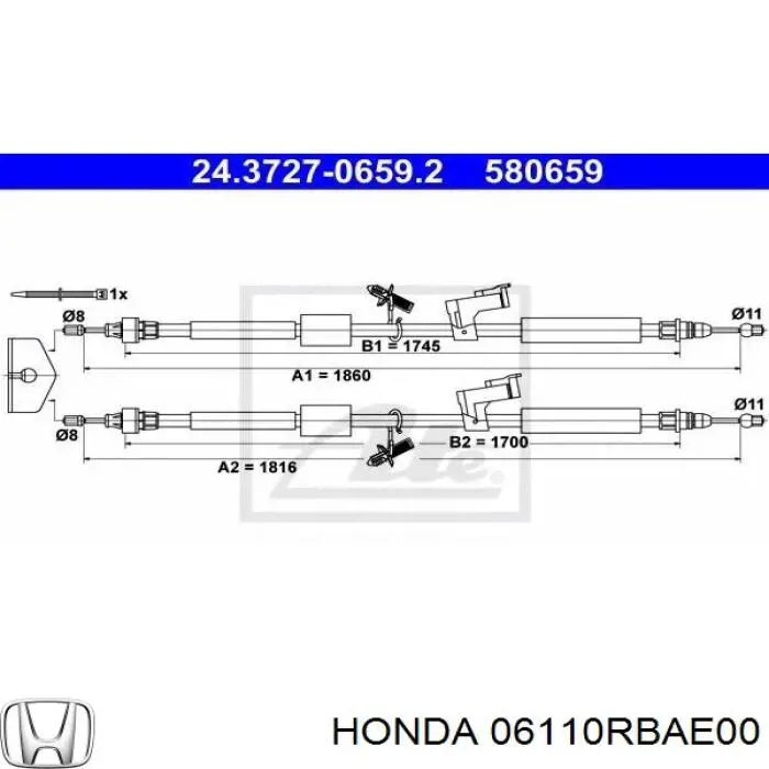 Верхний комплект прокладок двигателя Honda 06110RBAE00 цена, от 124.58 USD