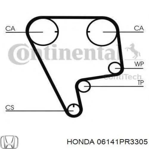 Зубчатый ремень Honda 06141PR3305 цена, от 10.28 USD