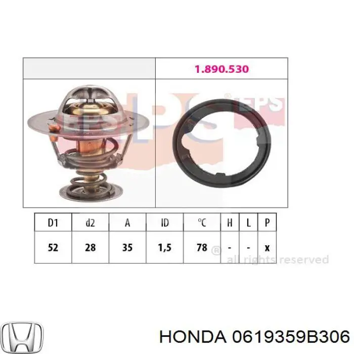 Термостат в корпусе Honda 0619359B306 цена, от 20.15 USD