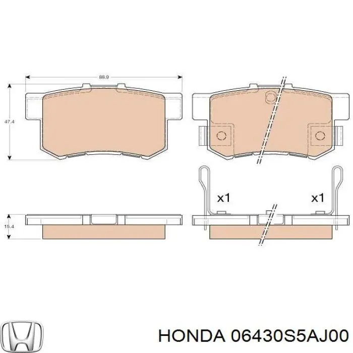 Колодки дисковые  Honda 06430S5AJ00 цена, от 14.89 USD