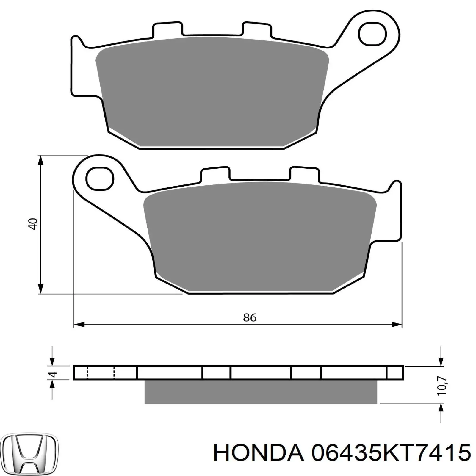 06435KT7415 Honda Колодки тормозные дисковые комплект