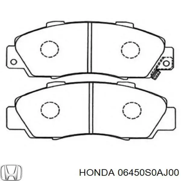 06450S0AJ00 Honda колодки тормозные передние дисковые